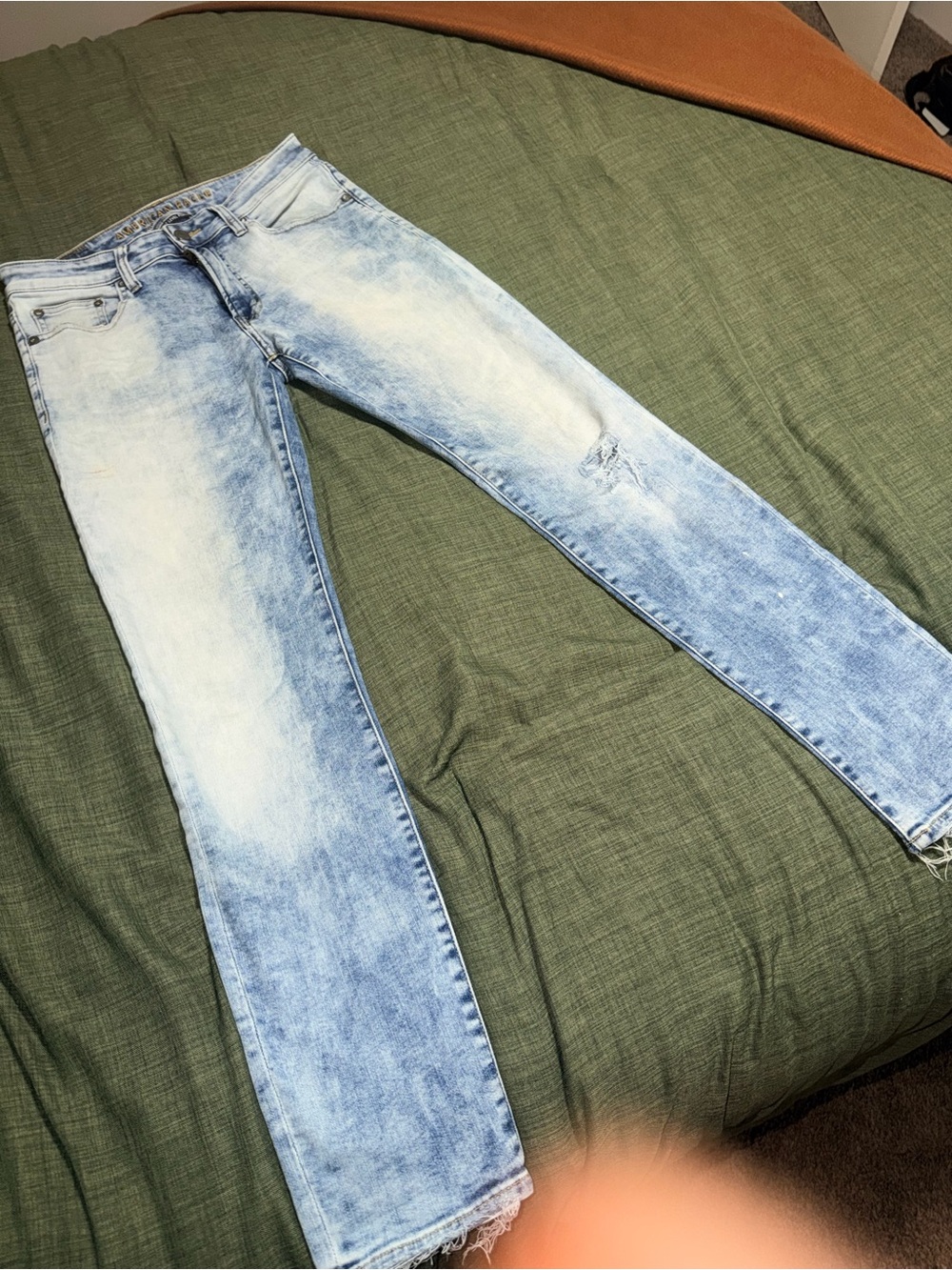 American Eagle Outfitters Light Blue Acid Wash Bootcut Jeans